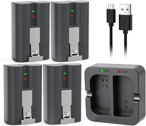 TREE.NB 4-Pack Replacement Battery for Ring Doorbell - 8000mAh Rechargeable Camera Batteries with Charger Station for Ring Video Doorbell 2/3/3 Plus/4, Spotlight Cam, Stick Up Cam and Peephole Indoor in Kuwait