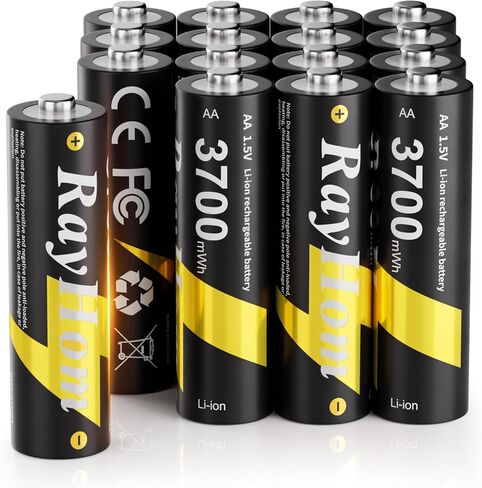 4 Pack 3700mWh AA Lithium Rechargeable Batteries for Blink Outdoor Camera | High Capacity, 1.5V Constant Output, 1600+ Cycles in Saudi Arabia