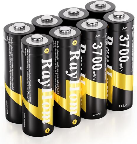 4 Pack 3700mWh AA Lithium Rechargeable Batteries for Blink Outdoor Camera | High Capacity, 1.5V Constant Output, 1600+ Cycles in Saudi Arabia