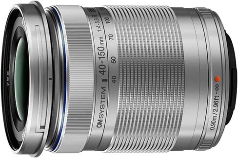 Om System M,zuiko Ed 40 150mm F4 5.6 R Lens for Micro Four Thirds (Silver) | 40-150mm F4-5.6 Telephoto Zoom for Micro Four Thirds, Compact Lightweight Design, Msc Silent Autofocus, Silver Finish in Kuwait