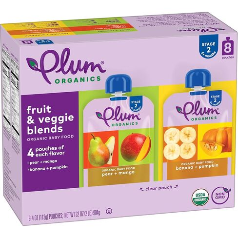 Plum Organics Mighty 4 Toddler Food Variety Pack, 4 oz Pouch, 12 Pack | Organic Fruit and Vegetable Toddler Food Pouch in Kuwait