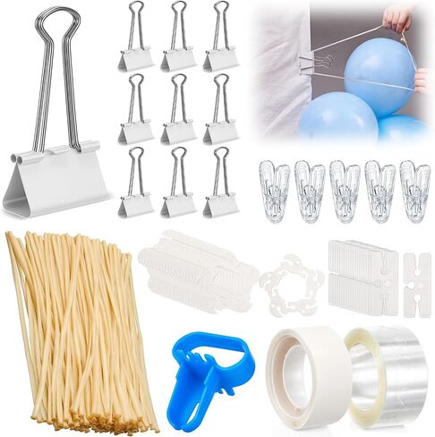 108 Pcs Balloon Arch Kit, 10 White 4 Inch Clips, 50 White 260 Balloons | Low-profile Hardware for Light and Gold Frames, Wider Grip Points, Coordinated Styling, and Clean Wedding Backdrop Setup in Kuwait