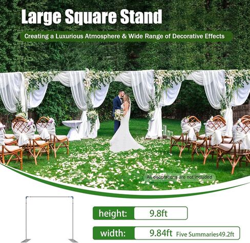 Professional Backdrop Stand 10x50ft Heavy Duty Adjustable Pipe and Drape Backdrop Support System Freestanding Wedding Backdrop Frame for Photography Events Stage Party Decoration in Kuwait