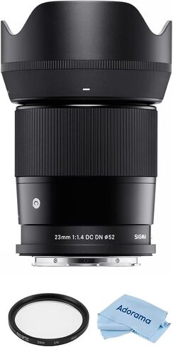 Sigma 23mm f/1.4 DC DN Contemporary Lens for L Mount Bundle with 52mm Multi Coated UV Filter, Microfiber Cleaning Cloth in Kuwait