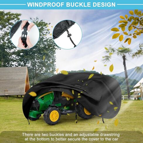 Kids Ride On Toy Tractor Cover, 70" x 28" x 26" Outdoor Waterproof Cover | Fit for Kids Electric Tractor with Trailer, All Weather Protection, 420D Oxford Fabric, Windproof Buckles in Kuwait