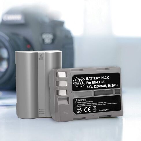 Big Mike's BM Premium EN-EL3e Battery Replacement for Nikon D50, D70, D70s, D80, D90, D100, D200, D300, D300S, D700, MH-18, MH-18a, MH-19, MB-D200, MB-D10 Cameras in Kuwait