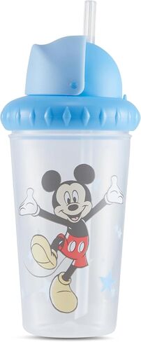 Disney Toddler Sippy Cups for Boys and Girls | 10 Ounce Sippy Cup Pack of Two with Straw and Lid | Durable Leak Proof Travel Water Bottle for Toddlers in Kuwait