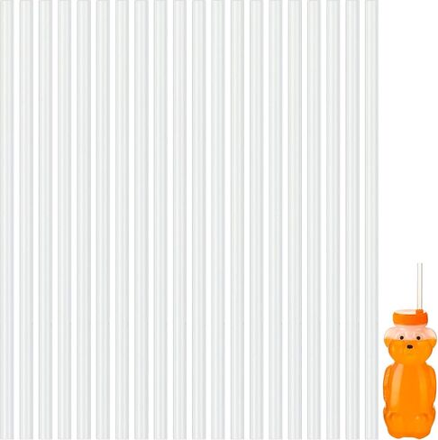 Eaasty 20 Pcs Honey Bear Sippy Cup Replacement Straws 8 Inch Long Silicone Reusable Clear Flexible Plastic Straws for Therapy Bottles Daily Drinking Supplies in Kuwait