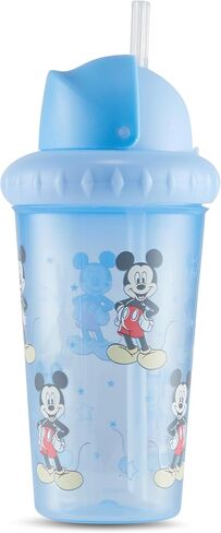 Disney Toddler Sippy Cups for Boys and Girls | 10 Ounce Sippy Cup Pack of Two with Straw and Lid | Durable Leak Proof Travel Water Bottle for Toddlers in Kuwait