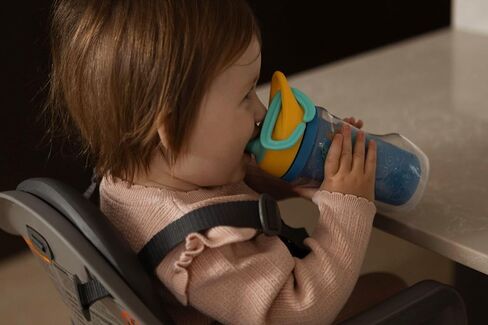 Nuby Active Sipper Insulated Toddler Cup with No-Spill Vari-Flo Valve - (2 Pack) 9 oz - Easy Grip Design with Carabiner Clip - 18+ Months - Boy in Kuwait