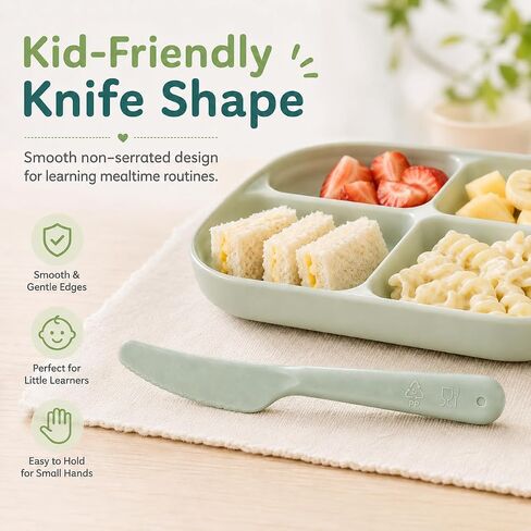 Kids Utensils Set, 18-Piece Plastic Forks, Spoons and Knives | BPA-free PP Toddler Silverware, 6 Place Settings, Smooth Edges, Easy-grip Handles, Reusable for School Lunches and Daycare in Kuwait