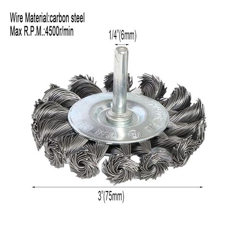 3PCS 3 Inch Knotted Wire Wheel Brushes Kit for Drill with 1/4-Inch Shank,Twist Brush Set Perfect for Rust Removal, Corrosion and Paint,Wire Wheels for Power-Operated Grinders in Kuwait