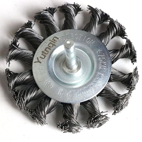 3PCS 3 Inch Knotted Wire Wheel Brushes Kit for Drill with 1/4-Inch Shank,Twist Brush Set Perfect for Rust Removal, Corrosion and Paint,Wire Wheels for Power-Operated Grinders in Kuwait