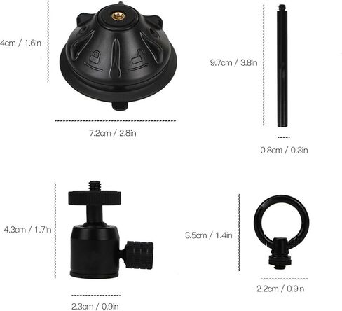 TOPINCN Camping Flashlight Holder, Portable Camp Lamp Stand with Suction Cup, 360 Degree Adjustable Metal Outdoor Light Bracket for Outdoor Activities Camping Vlogging Fishing in Kuwait
