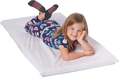 Rollee Pollee Preschool Nap Mats for Daycare or Classroom, Standard Size 24 x 48 x 2 Inches, White, 6-Pack in Kuwait