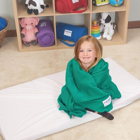 Rollee Pollee Preschool Nap Mats for Daycare or Classroom, Standard Size 24 x 48 x 2 Inches, White, 6-Pack in Kuwait
