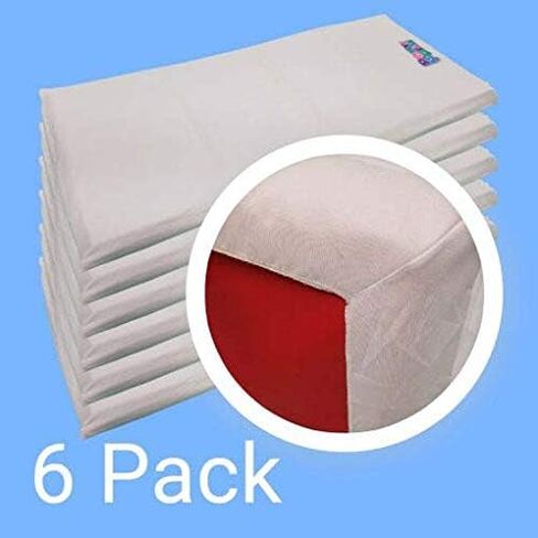 Rollee Pollee Preschool Nap Mats for Daycare or Classroom, Standard Size 24 x 48 x 2 Inches, White, 6-Pack in Kuwait
