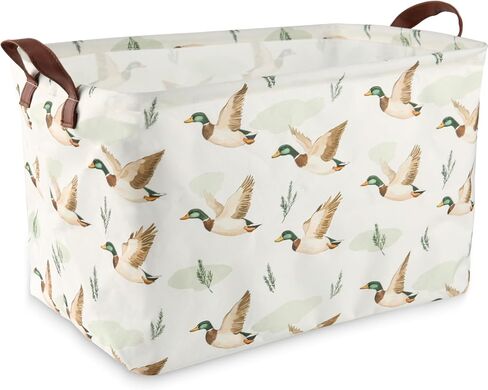 Mallard Duck Storage Basket - Mallard Duck Room Decor, Cute Waterproof Laundry Basket Storage Bin Collapsible Nursery Hamper Toy Box Decorative Hunting Decor for Bathroom Nursery Room Bedroom in Kuwait