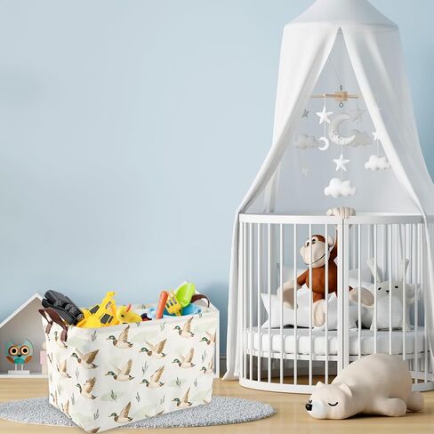 Mallard Duck Storage Basket - Mallard Duck Room Decor, Cute Waterproof Laundry Basket Storage Bin Collapsible Nursery Hamper Toy Box Decorative Hunting Decor for Bathroom Nursery Room Bedroom in Kuwait