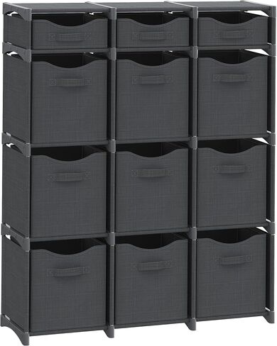 Cube Storage Organizer with Storage Bins Included - The Perfect Closet Organizers and Storage Solution. Includes 9 Storage Cubes, Great For Toy Storage, Closet Storage, Clothes Storage (Grey) in Kuwait