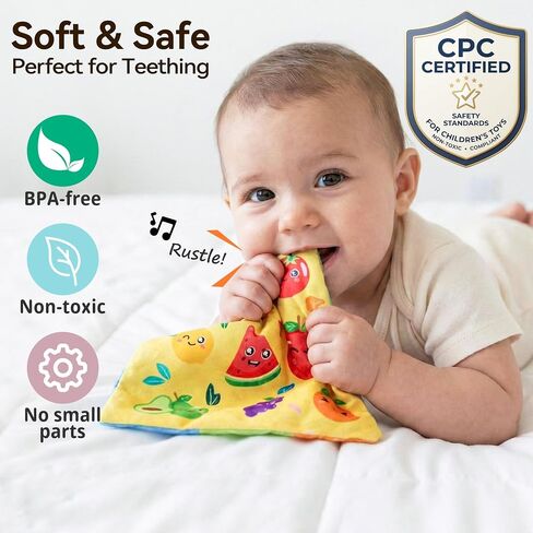 Yeeeasy Baby Tissue Box Toy, Montessori Sensory Toy for Boys&Girls | Soft crinkle tissues and colorful scarves support pulling play, fine motor skills, sensory exploration, and early learning. in Kuwait
