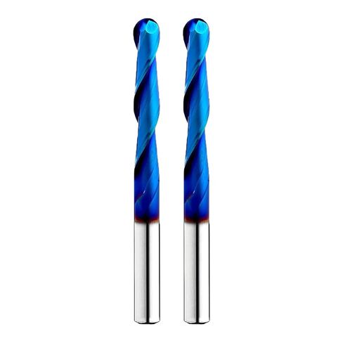 1/4" 1/8" 1/16" Tapered Ball Nose End Mill Set 1/4" Shank 3 Packs | Spiral CNC Router Bits ,Nano Blue Coated ,Up Cut ,Solid Carbide 2D and 3D Carving 0.1Deg 2.4 Deg 3.6Deg in Saudi Arabia