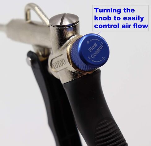YOTOO 2-Way Air Blow Gun kit with Adjustable Air Flow, Extended Nozzle, High Flow Nozzle and 1/4" NPT Female Quick Plug in Kuwait