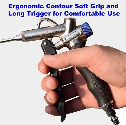 YOTOO 2-Way Air Blow Gun kit with Adjustable Air Flow, Extended Nozzle, High Flow Nozzle and 1/4" NPT Female Quick Plug in Kuwait
