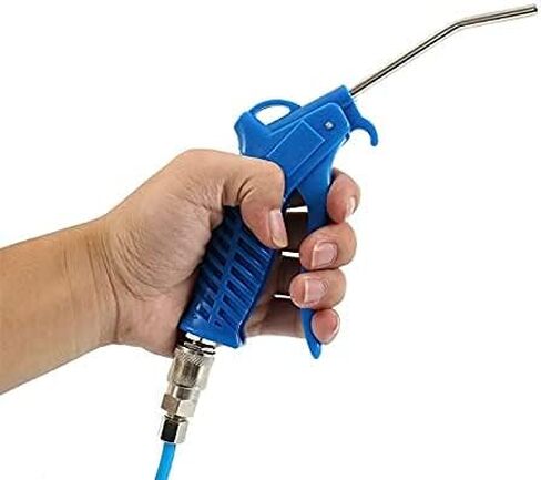 Air Blow Gun Kit Air Duster Cleaning Nozzle Blow Spray Tool Kit with 5 Meter Long Coil PU Air Hose,4×6mm(Blue) in Kuwait