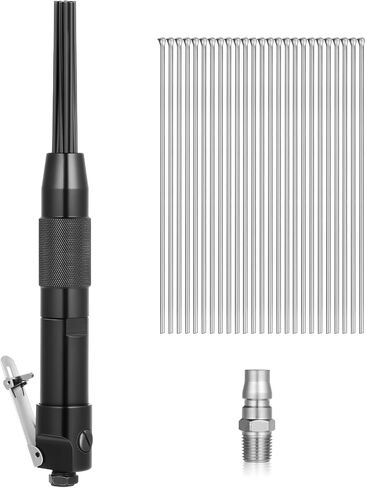 Threlaco Compact Air Needle Scaler with 40 Pieces 7' Descaling Needles Pneumatic Tools Air Powered Remove Slag Rust Paint Weld and Dirt Quickly(12 Needles) in Kuwait