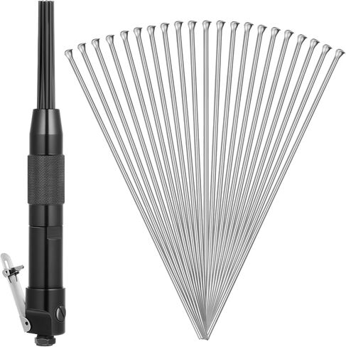 Threlaco Compact Air Needle Scaler with 40 Pieces 7' Descaling Needles Pneumatic Tools Air Powered Remove Slag Rust Paint Weld and Dirt Quickly(12 Needles) in Kuwait