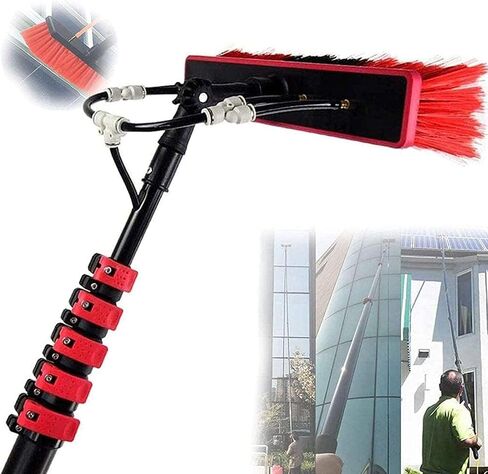 Window Cleaning Brush Pole for Photovoltaic and Solar Panels, Glass Washing Tool with Adjustable Length(5.4m) in Kuwait