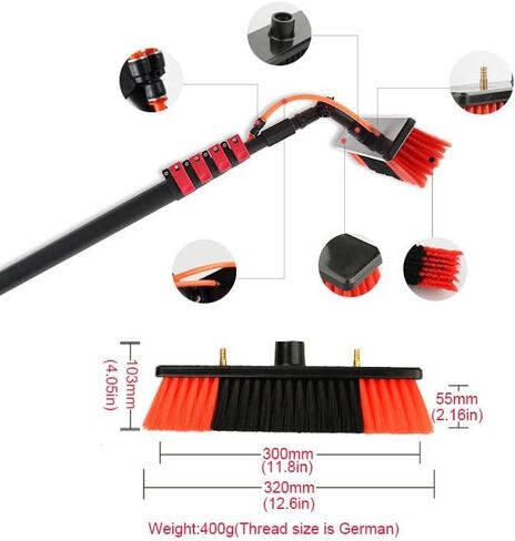 Window Cleaning Brush Pole for Photovoltaic and Solar Panels, Glass Washing Tool with Adjustable Length(5.4m) in Kuwait