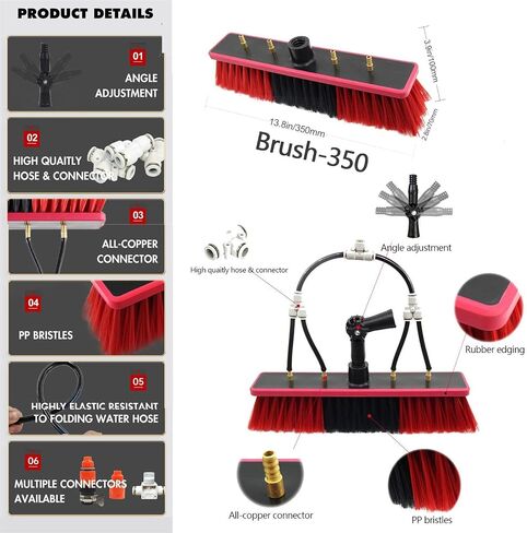 10M Telescopic Water Fed Cleaning Brush - Extendable Window & Solar Panel Cleaner with 180° Rotatable Head for Effortless Upstairs Cleaning,8M in Kuwait