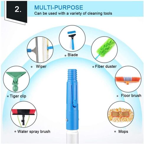10M Telescopic Water Fed Cleaning Brush - Extendable Window & Solar Panel Cleaner with 180° Rotatable Head for Effortless Upstairs Cleaning,8M in Kuwait