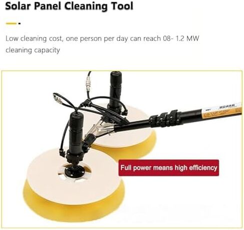 Telescopic Cleaning Pole Kit - Dual-Head Brush & Triple Spray Nozzles for Effective Solar Panel Care, Window Washing, Gutter Cleaning, Outdoor Maintenance Tool,Dualuse in Kuwait