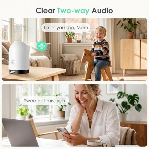 YOTON Indoor Security Camera 4pcs, 2K 360° Wi-Fi Baby Monitor & Pet Camera w/Motion Tracking, 2-Way Audio, Night Vision, SD/Cloud, Compatible with Alexa & Google Home, 2.4/5GHz in Kuwait