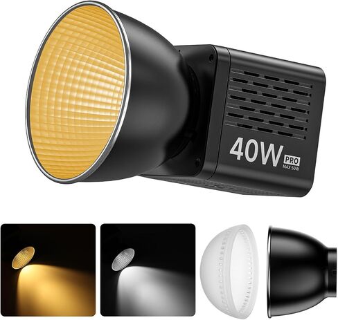 Ulanzi L023 40W Pro LED Video Light w Built-in 3400mAh Battery & PD Fast Charging, Portable Overlock 50W Cob Light, Handheld Bicolor 2500K-6000K Continuous Output Lighting with 8 Scenes for Video in Kuwait