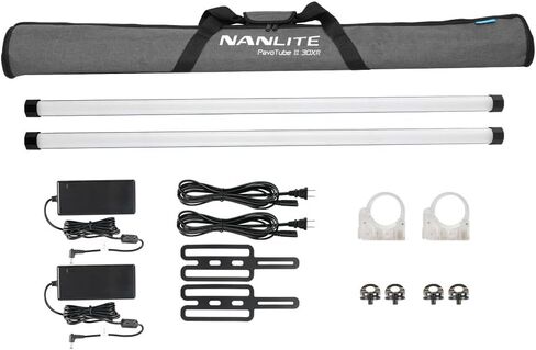 Nanlite Pavotube Ii 30xr 4' Rgbww LED Pixel Tube 2 Light Bundle, Crmx | Nanlite 2x 4' Pavotube Ii 30xr Rgbww Pixel Tubes, 2700-12000K, Lumenradio Crmx, 4400mah Battery, Adapters and Bag in Kuwait