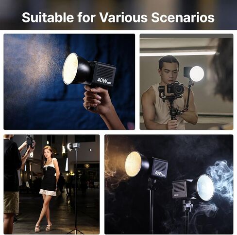 Ulanzi L023 40W Pro LED Video Light w Built-in 3400mAh Battery & PD Fast Charging, Portable Overlock 50W Cob Light, Handheld Bicolor 2500K-6000K Continuous Output Lighting with 8 Scenes for Video in Kuwait