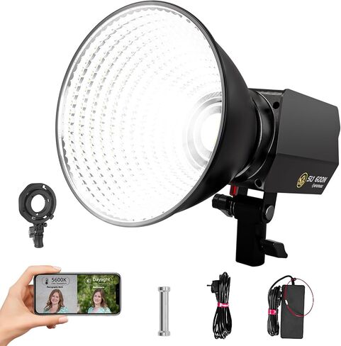 IFOOTAGE SL1 60DN COB LED Video Light,70W Continuous Output Lighting 5600K | 70W Bowens Mount Lights,CRI 98,TLCI 99,12200 Lux,Blueteeth APP Control, Support AC Adapter,Type-C Charge Cable in Kuwait