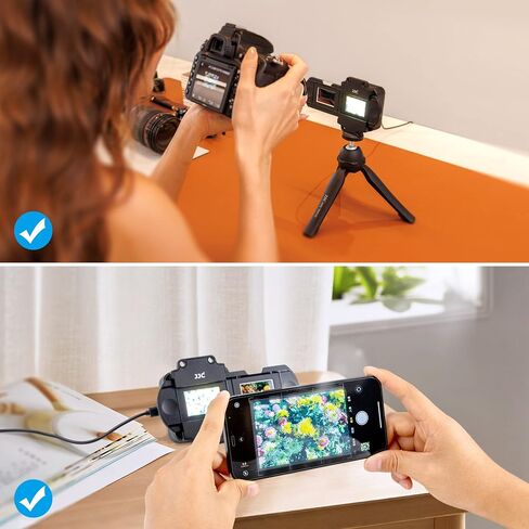 JJC 35mm Slide and Film Digitizing LED Backlight with 10-Level Brightness | CRI 95+, 6700K, Holds 35mm Film Strips & Mounted Slides, with Kickstand & 1/4" Screw Hole, for Negatives Scanning in Kuwait