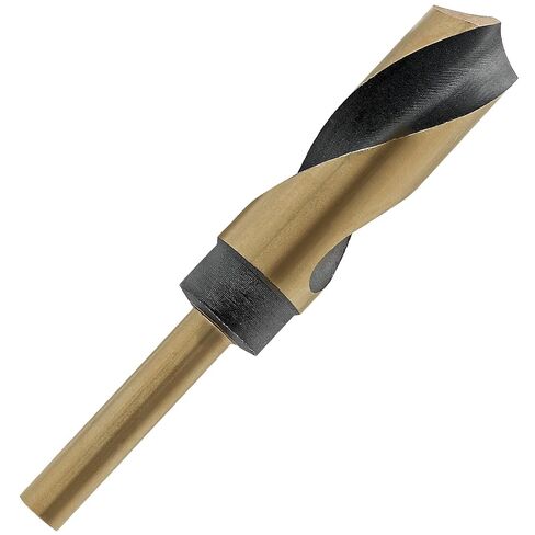11/16" Reduced Shank Drill Bit, 0.38" Shank HSS Drill Bit Black and Gold Oxide Finish, 115 Degree Split Point Industrial Drill Bit for General Building Engineering Woodworking DIY Projects in Kuwait