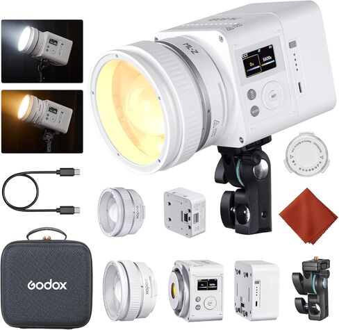GODOX ML80Bi Bi-Color LED Video Light, 29,600 Lux @1m Compact Portable Photography Light, 2800K-6500K, CRI/TLCI 96, Bluetooth APP & NFC Control, with ML-BA Battery & ML-Z Zoom Reflector in Saudi Arabia