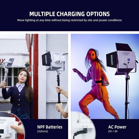 GODOX LITEMONS LP400R RGBW LED Video Light, CCT Bicolor Temperature 1800K-10000K 36W Panel Light with HSI Mode and Gel Mode, 14 FX Light Effects, Continuous Output Lighting Support APP Control in Kuwait
