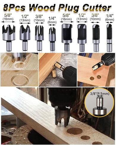 Rocaris 32 Pack Woodworking Chamfer Drilling Tools with Case | Countersink Drill Bits, L-Wrench, Wood Plug Cutter, Step Bit, Center Punch, Cutting Twist Bits in Kuwait
