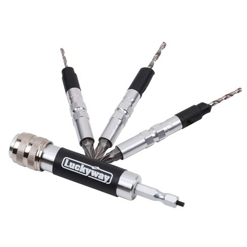 Luckyway Countersink Drill Bit Set #6, #8, #10 for Wood, Drill Counter Sink Flip Drive 3 in 1 Complete Unit Set, Including Philips2 Screw Bits 4-Piece in Kuwait