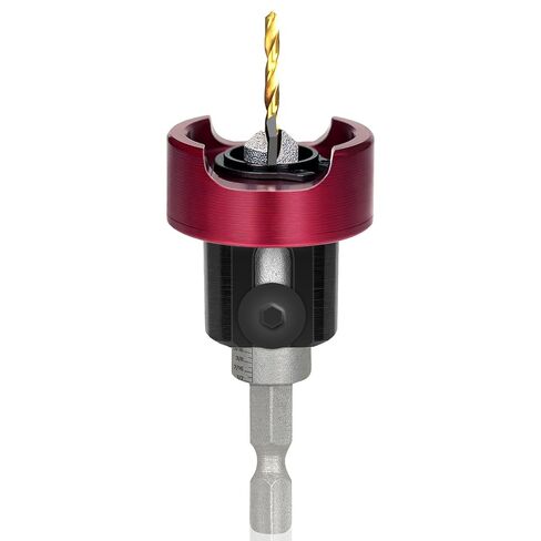 KEENTECH 3/8" x 1/8" Carbide Tipped Countersink Drill Bit with Depth Stop | 1/4" Shank, 82°, Adjustable Depth Stop with Ball Bearing for High Fine Finish on Softwood and Hardwood in Kuwait