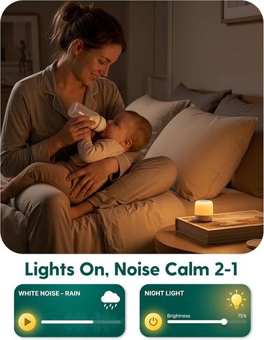 Babelio Pocket Glow White Noise Machine for Travel, 9-Color Light | 20 Non-Looping Sounds, USB-C Rechargeable, Auto-Off Timer, Last-Setting Memory, Compact Pocket Design in Kuwait