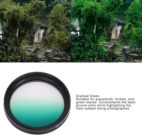 Diyeeni 37mm Gradual Green Filter, for Mirrorless DSLR Camera Lens with Aluminum Alloy Frame Graduated Color Filter in Kuwait